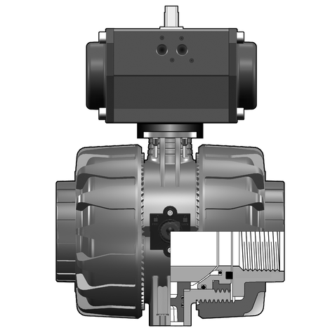 2/2-Wege-Kugelhahn VKD, PVC-U, R 3/8" - R 4", Gewindemuffen, NC