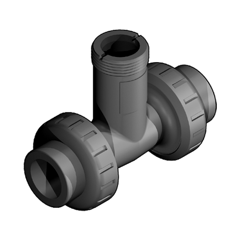 T-Fitting, PVC-U, BSP, R 1/2" - R 1 1/2", Gewindemuffe