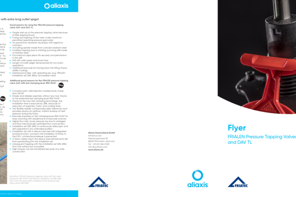 Flyer: FRIALEN Pressure Tapping Valves DAV and DAV TL
