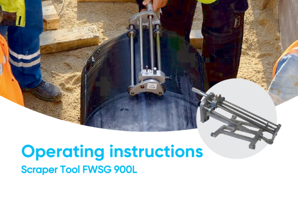 Scraper tool for pipes d 630 - d 900 (25" - 36" IPS)