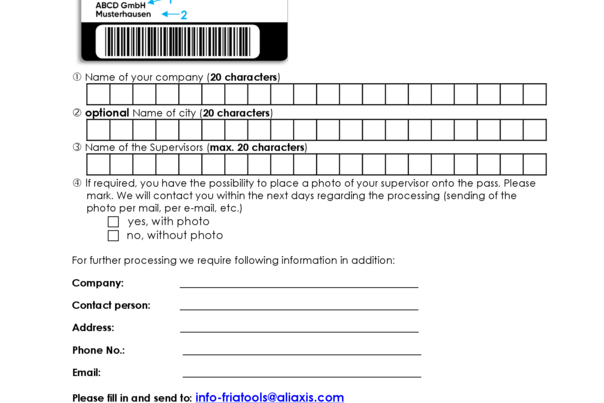 Application form FRIAMAT Supervisorpass
