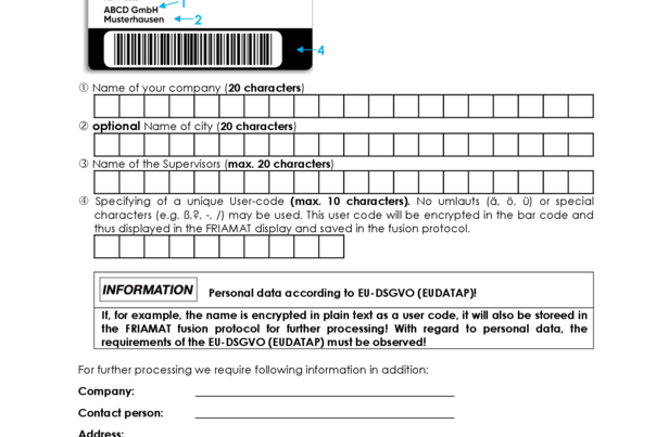 Application form FRIAMAT fusion pass