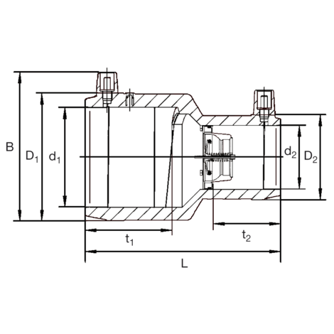 Gasströmungswächter Sentry GS System Maxitrol in Reduziermuffe