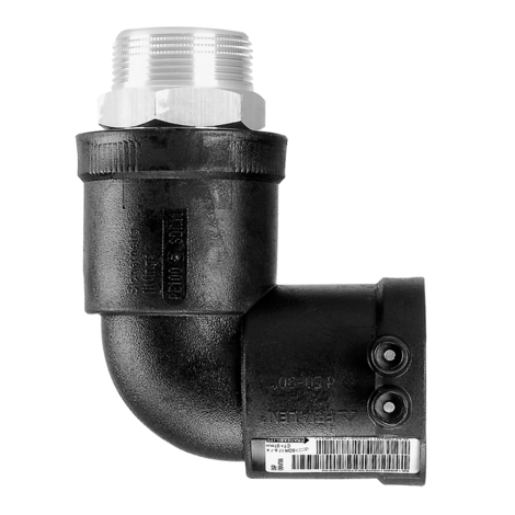 Übergangswinkel 90° PE-HD/V2A mit Außengewinde