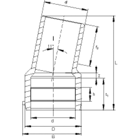 Winkel 11° mit Spitzende, SDR 11