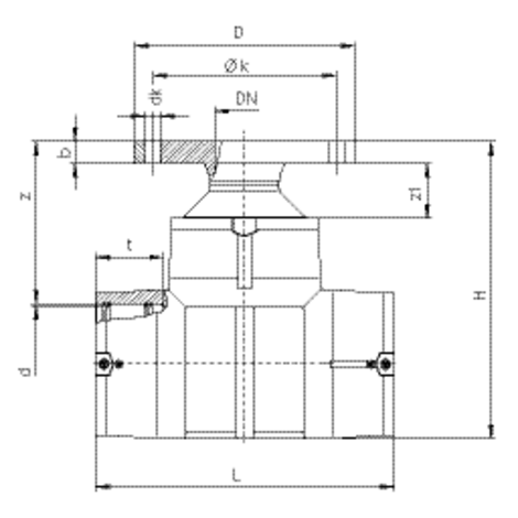 Flange T-piece, SDR 11 / SDR 17