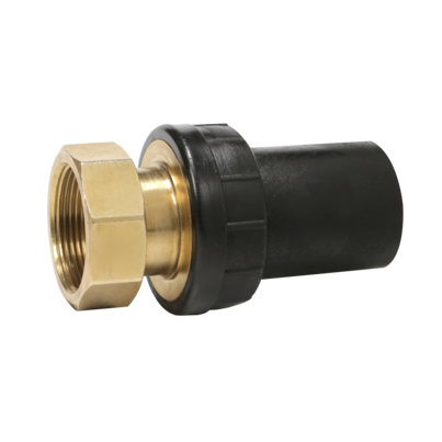 <P>Universal transition adaptor HD-PE/brass with free union nut with female thread</P>