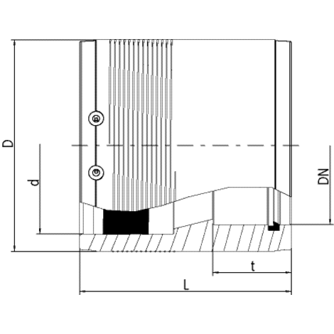 Transition coupler PE-PVC/PP