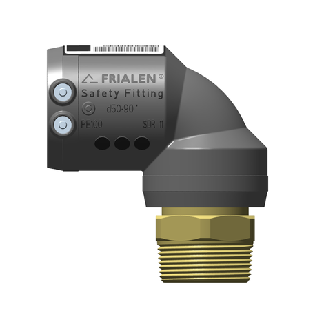 Transition elbow 90° HD-PE/brass with male thread