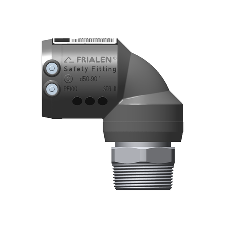 Transition elbow 90° HD-PE/Stainless steel with male thread