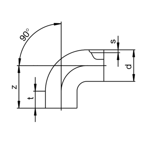 Abwasserbogen 90° (Stutzenfitting)