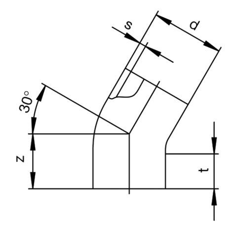 Abwasserbogen 30° (Stutzenfitting)