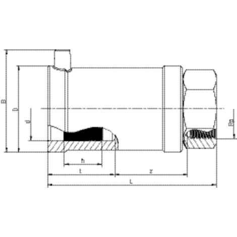 Transition fitting HD-PE/steel with female thread