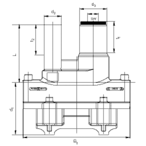 Horizontal tapping tee, SDR 11