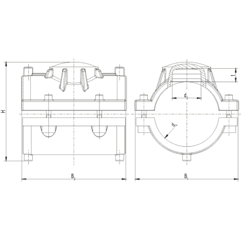 Repair and reinforcement saddle, SDR11