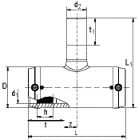 T-piece with reduced spigot, SDR 11