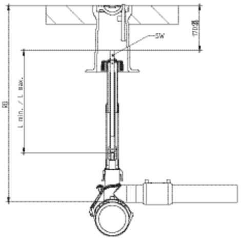 Betätigungsgestänge für Druckanbohrventile