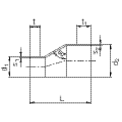 Reducer off-center (spigot fitting)