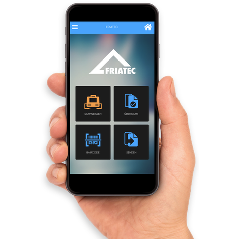 FRIAMAT App zur komfortablen Bedienung des FRIAMAT Schweißgeräts mit Bluetooth Schnittstelle