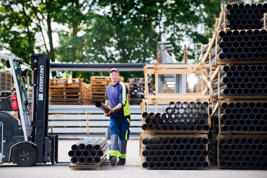 Akasison HDPE pipe system ready for shipment