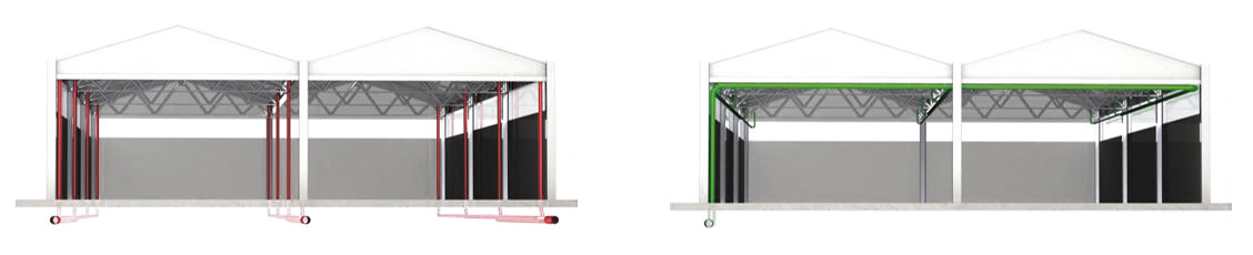 siphonic roof drainage has fewer downpipes, smaller diameters and evacuate large volumes of rainwater