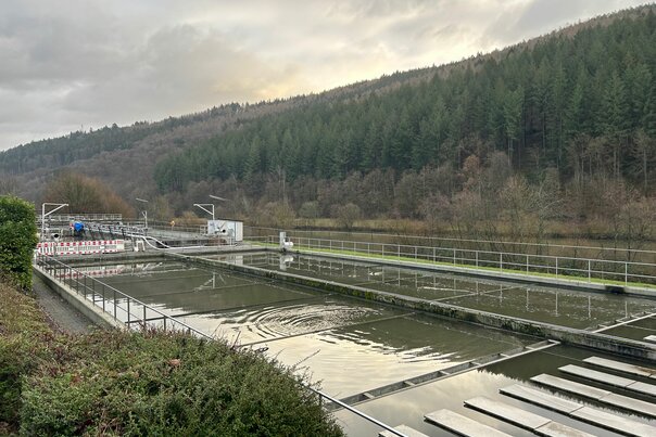 Kläranlage Neckarsteinach – Aliaxis PE-Lösungen im Abwasserbereich zur Schlammableitung im Absetzbecken der Kläranlage 