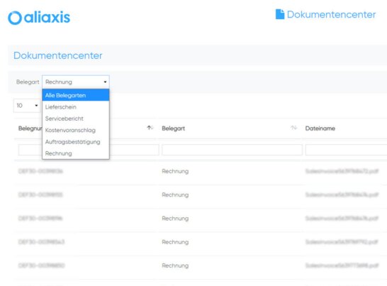Dokumentencenter - Neue Anwendung im Kunden Portal