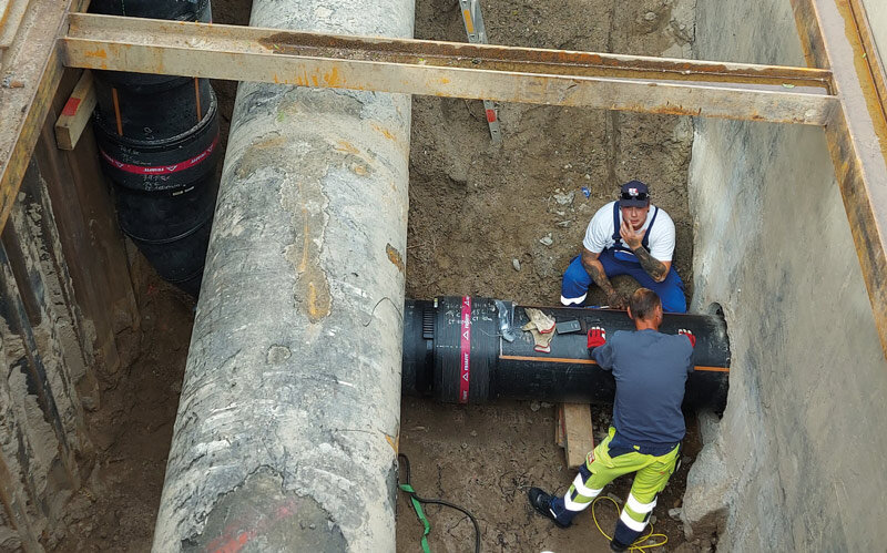 Replacement of pump pipe d 560 at Mannheim sewage treatment plant