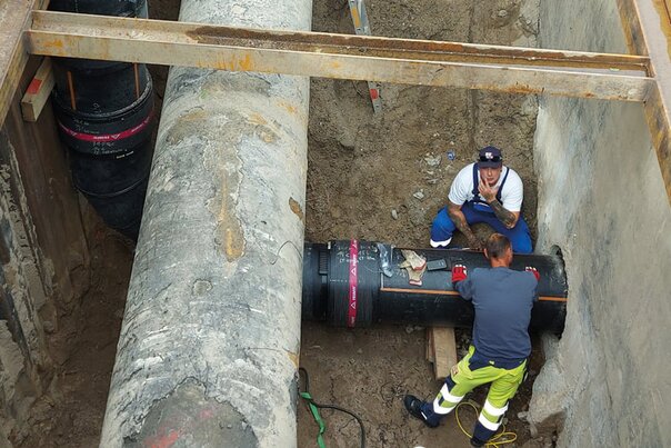 Replacement of pump pipe d 560 at Mannheim sewage treatment plant