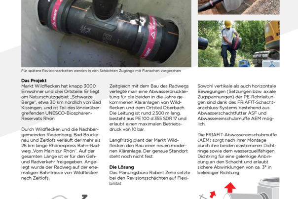FRIAFIT Abwasserdruckleitung Rhönexpress-Radweg Projektbericht 
